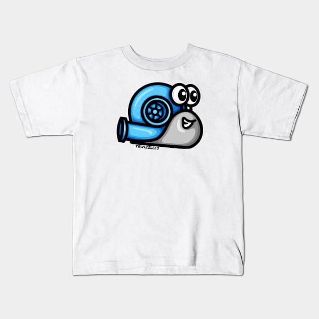 Turbo Snail (Version 1) - Blue / Gray Kids T-Shirt by hoddynoddy